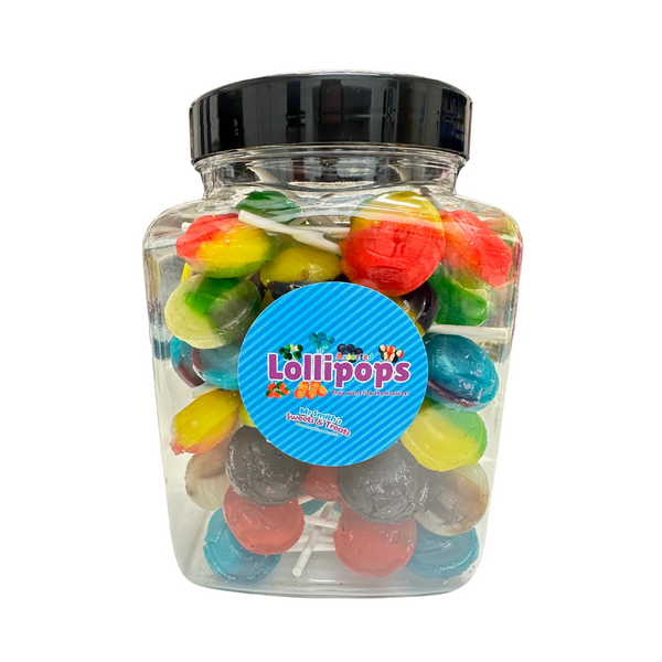 Assorted Mega Lollies Jar - 50 Lollipops